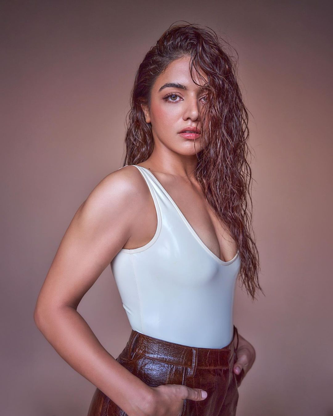 Bollywood Actress Wamiqa Gabbi Stills in White Top